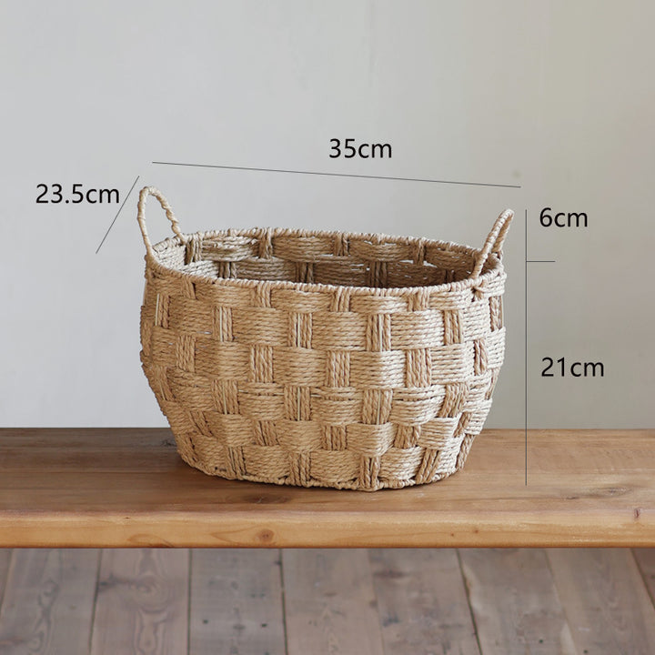 Storage baskets made of woven natural material