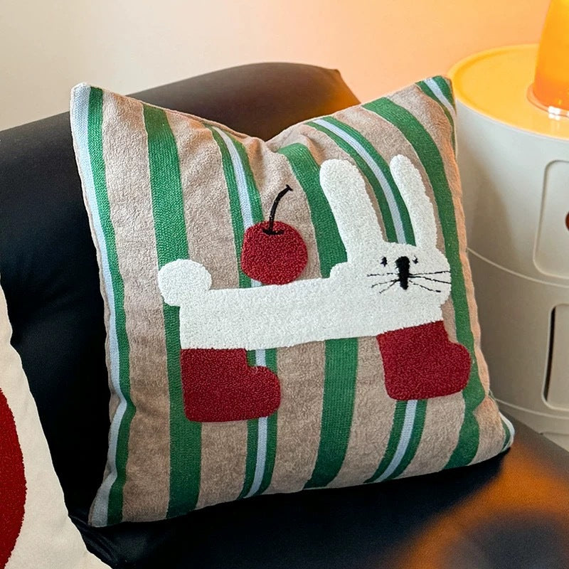 Playful Fruit-Themed Throw Pillow