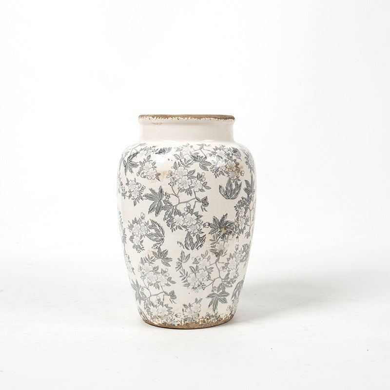 Floral Ceramic Vase with Artistic Design