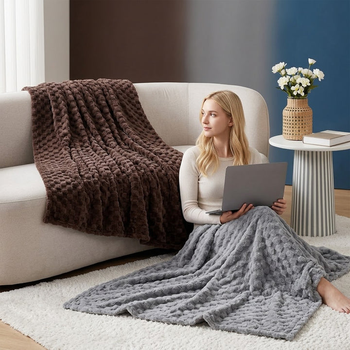Ultra-Soft Textured Fleece Throw