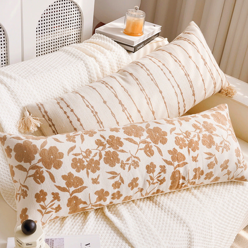 Long Floral Print Lumbar Pillow
