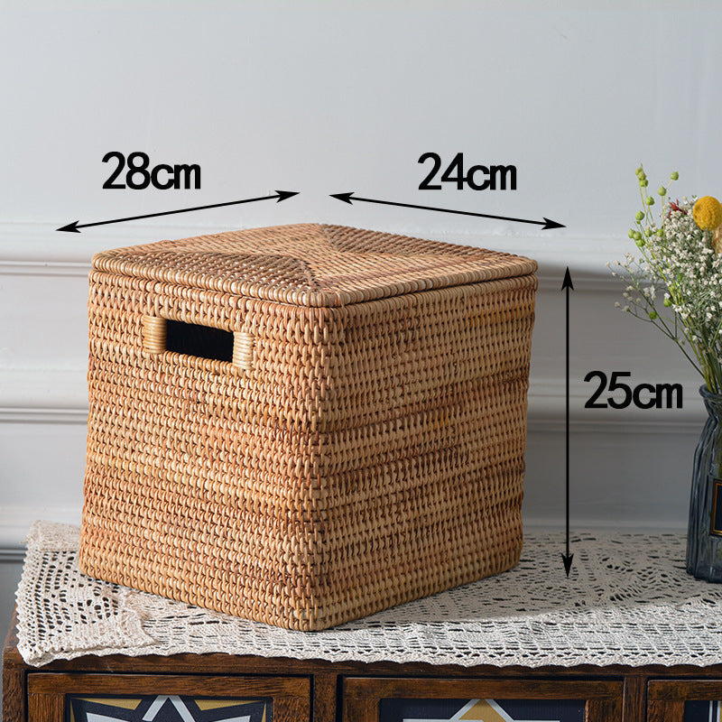 Storage box made of woven material