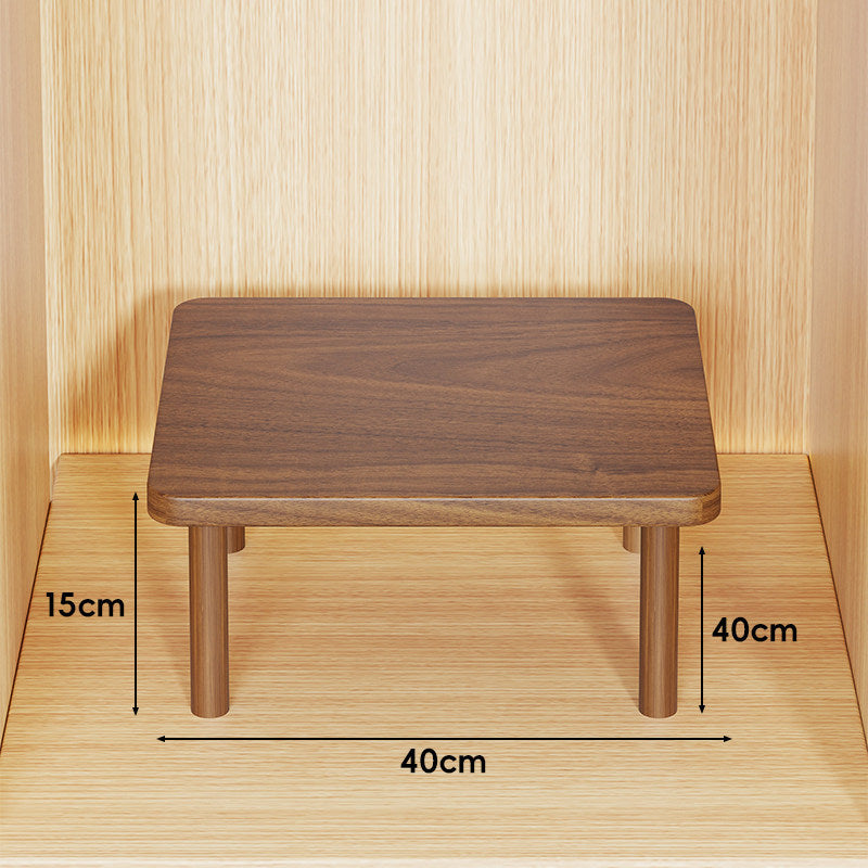 Height-Adjustable Rectangular Wooden Riser Table with Detachable Round Legs