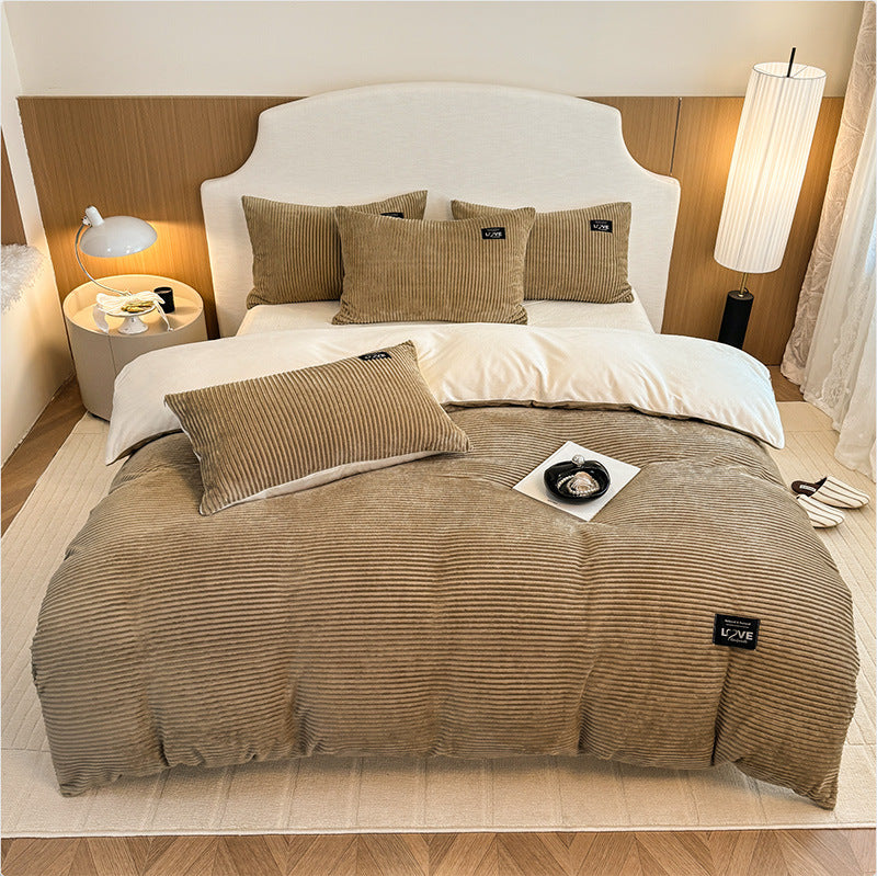 Plush Ribbed Comforter Set