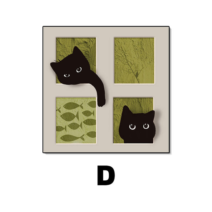 Decorative Framed Cat Artwork