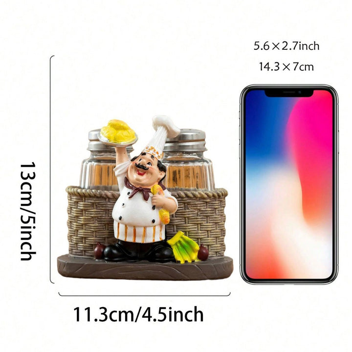 Chef-Themed Decorative Salt and Pepper Shaker Holder