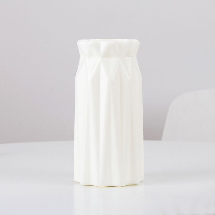 Textured Geometric Ceramic Vase