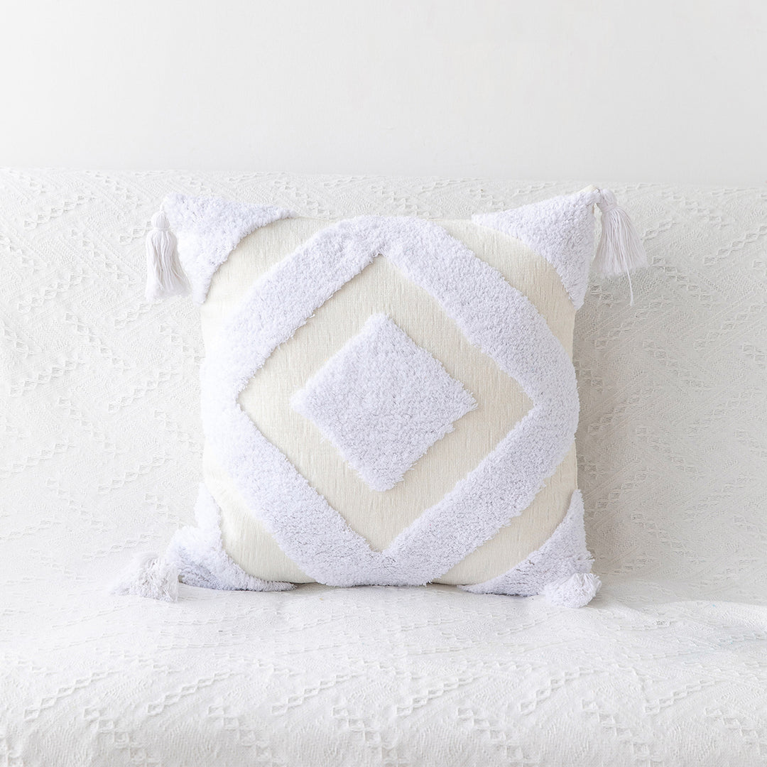Textured Geometric Decorative Throw Pillow for Sofa Decor