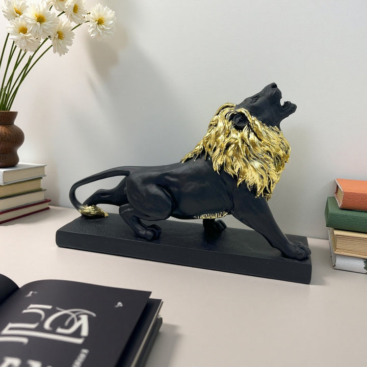 Decorative lion figure with golden details