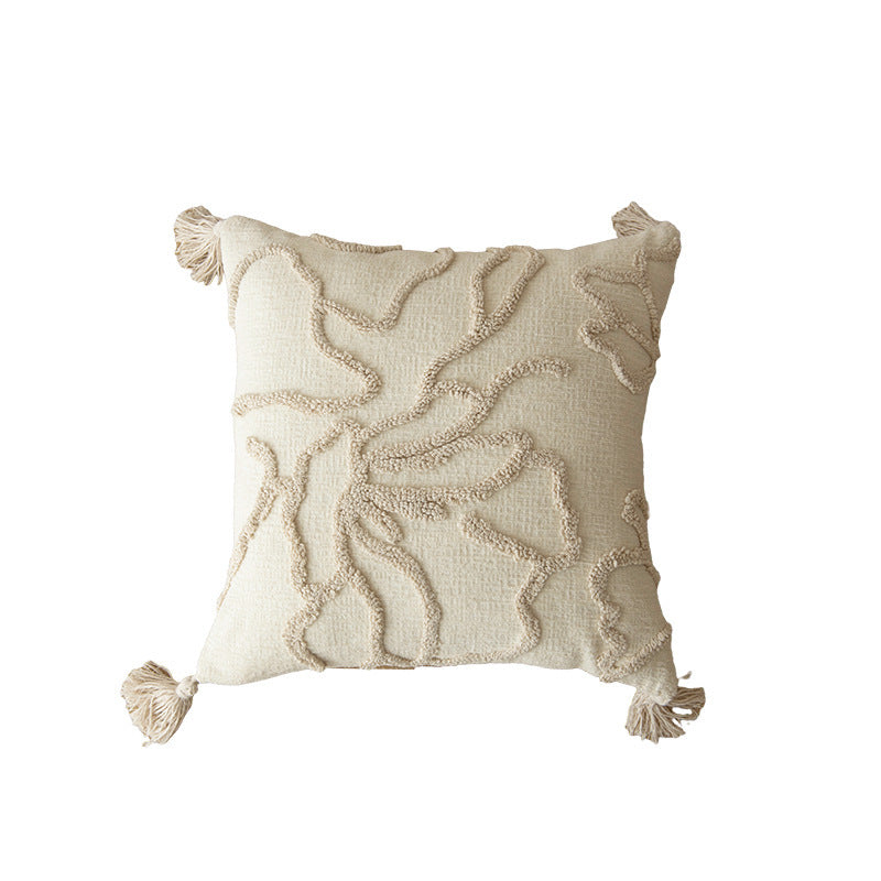 Textured Leaf Design Throw Pillow