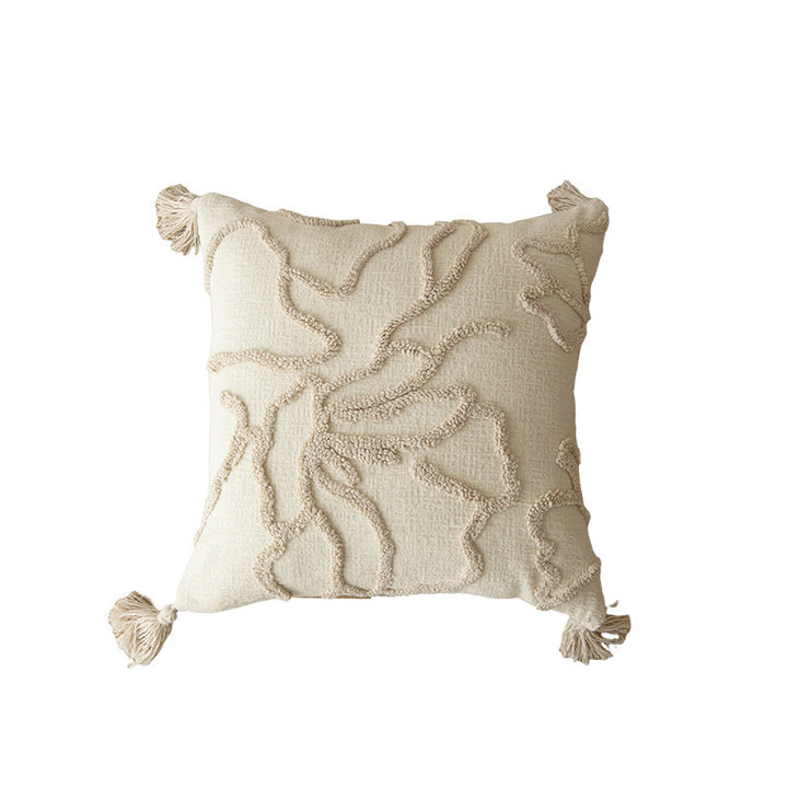 Textured Leaf Design Throw Pillow