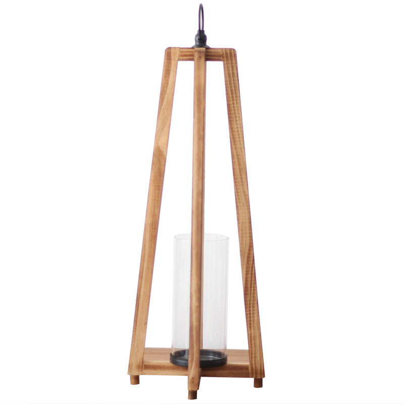 Elegant lantern made of wood and glass