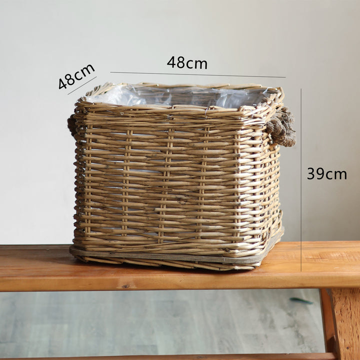 Storage basket with handcrafted details