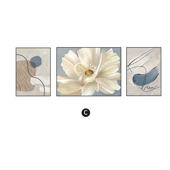 Elegant Framed Abstract Floral Art Set
