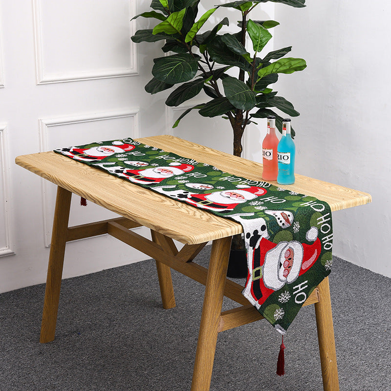 Festive table runner with reindeer motif
