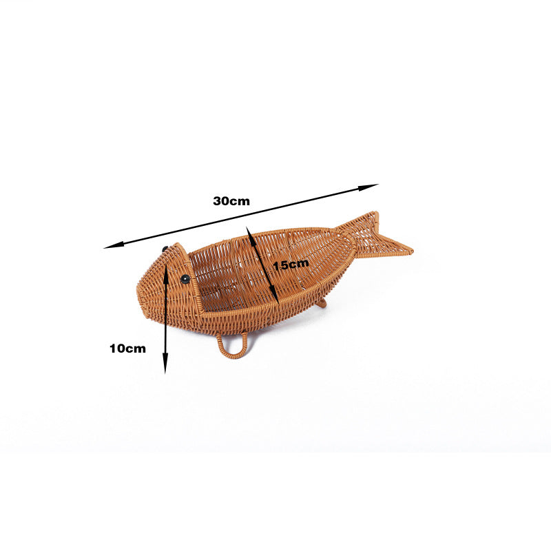 Decorative Woven Fish-Shaped Basket