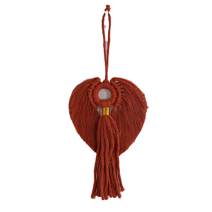 Macramé Decorative Wall Hanging with Circular Wooden Ring