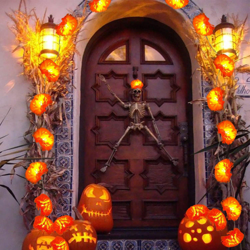 LED Marigold String Lights Decorative Garland for Shelves and Altars