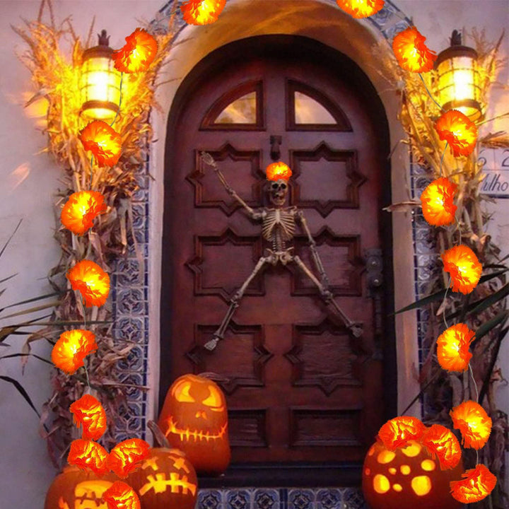 LED Marigold String Lights Decorative Garland for Shelves and Altars