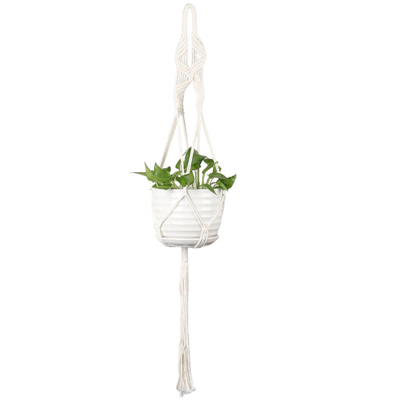 Plant-hanging macrame shelf