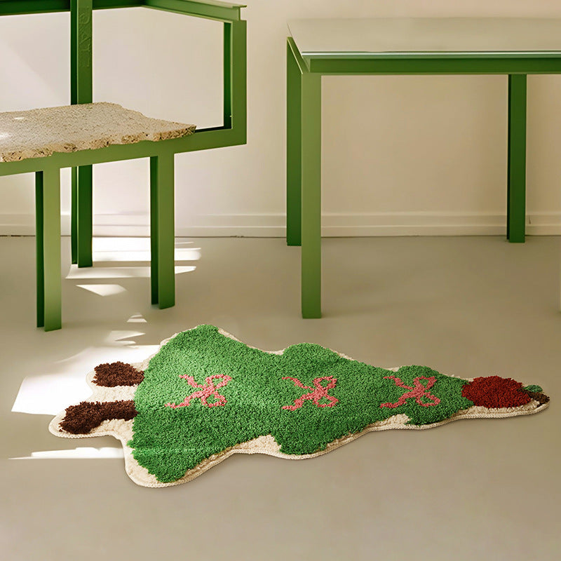 Soft high-pile Christmas carpet in Christmas tree shape