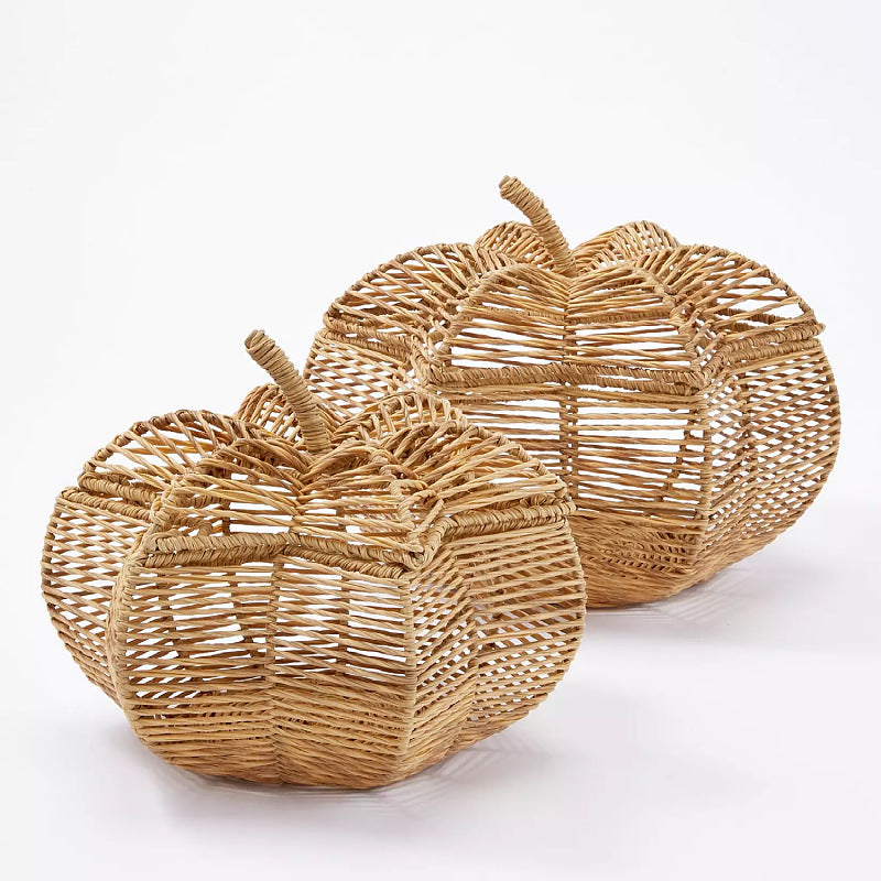 Handcrafted fruit basket in pumpkin design