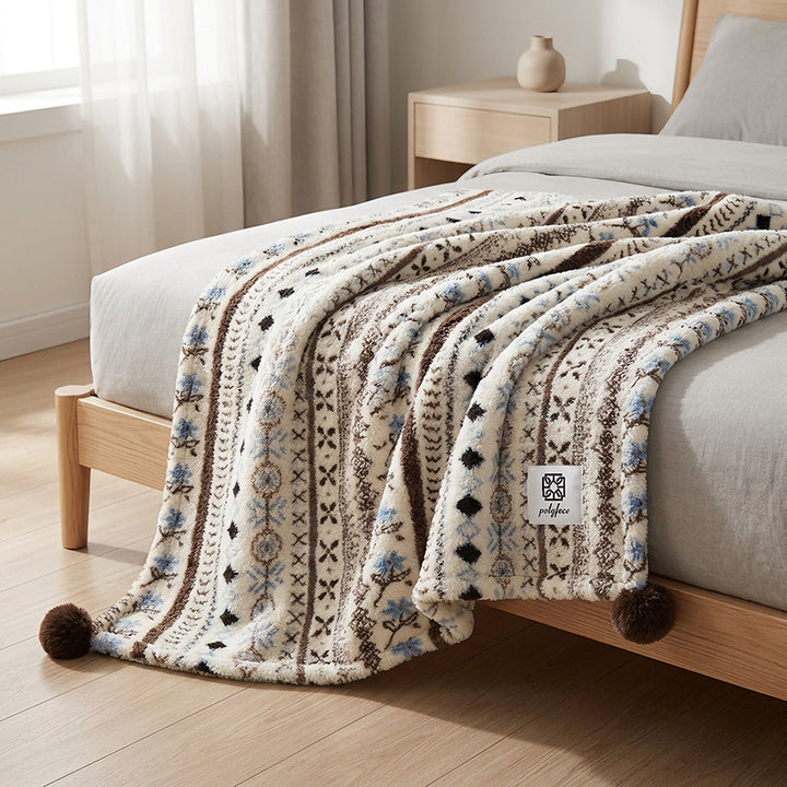 Cozy Fuzzy Patterned Throw Blanket