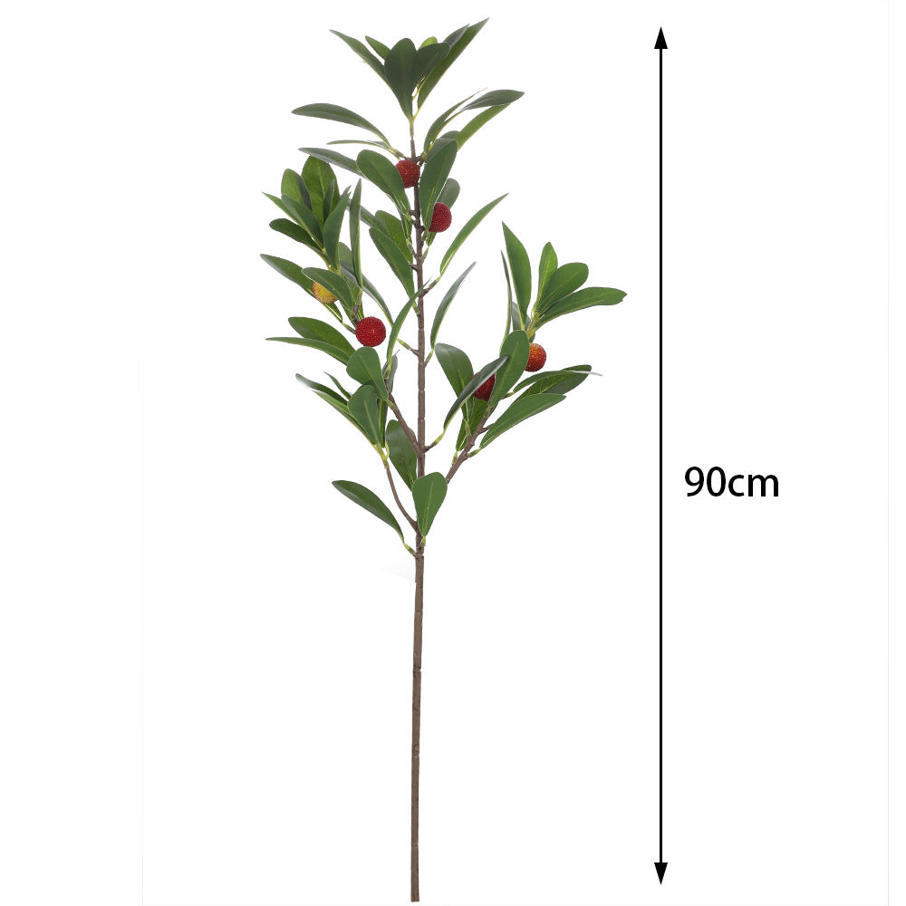 Artificial branch with decorative fruits