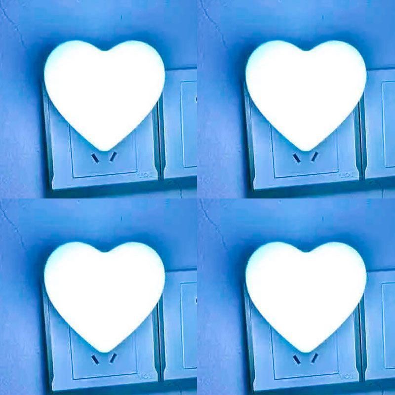 Heart-shaped plug-in ambient night light with soft LED lighting