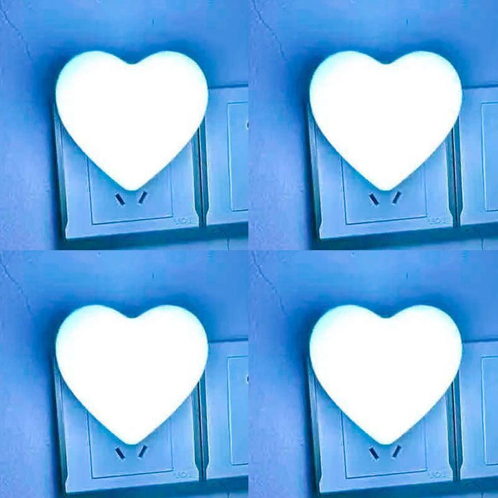 Heart-shaped plug-in ambient night light with soft LED lighting