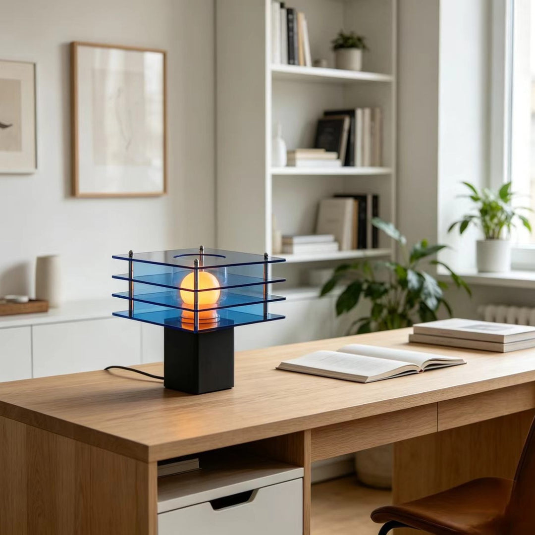 Contemporary geometric table lamp