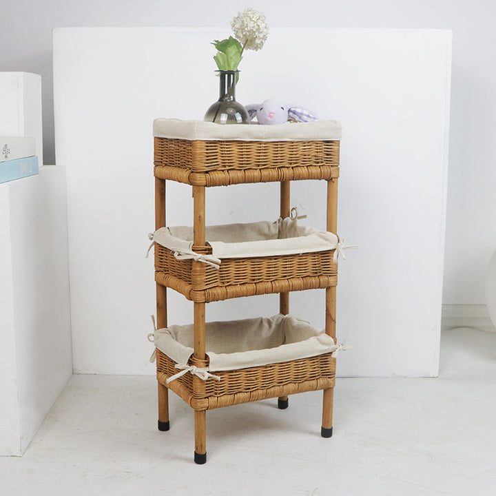 Versatile shelf cart with woven baskets