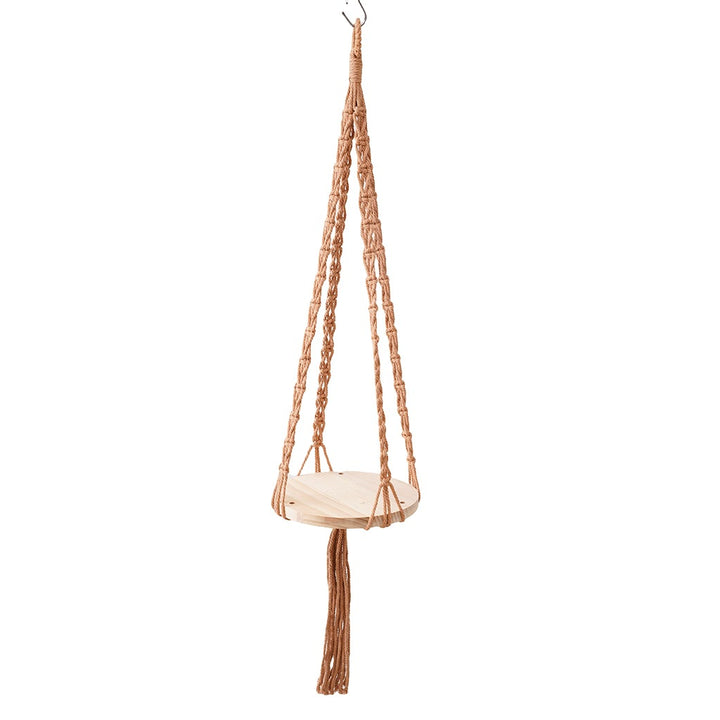 Macramé Hanging Wooden Shelf