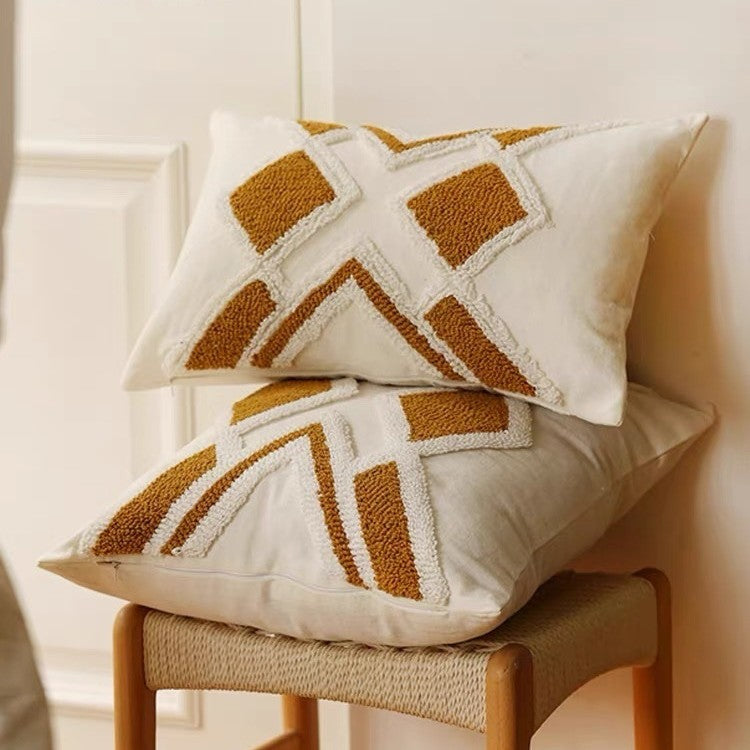 Geometric Textured Throw Pillow