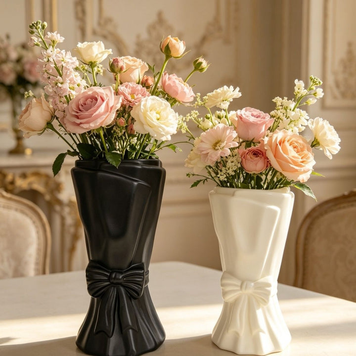 Decorative Elegant Bow-Shaped Flower Vase