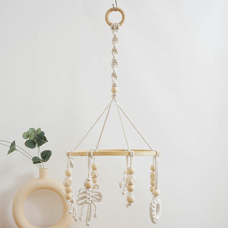 Macrame Baby Mobile with Natural Beads