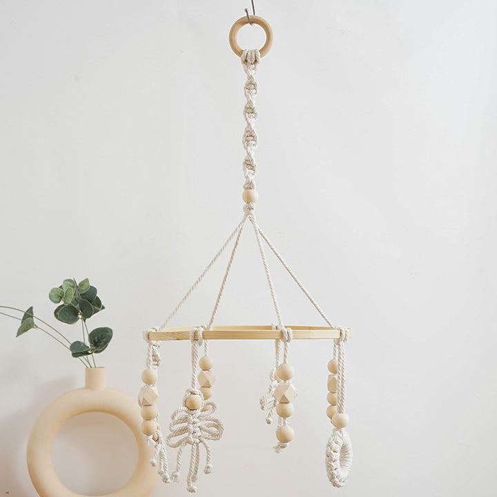 Macrame Baby Mobile with Natural Beads