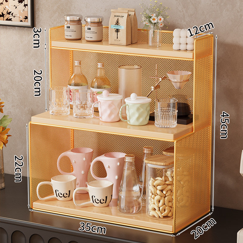 Three-tier metal kitchen shelf