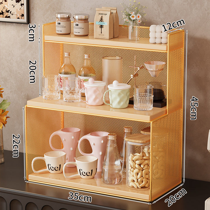 Three-tier metal kitchen shelf