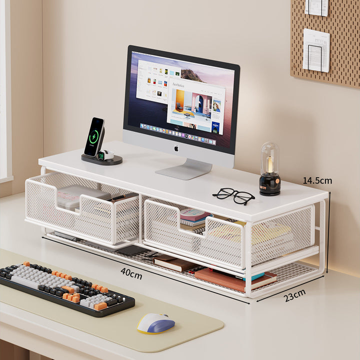 Multi-Function Desk Organizer with Mesh Storage Boxes