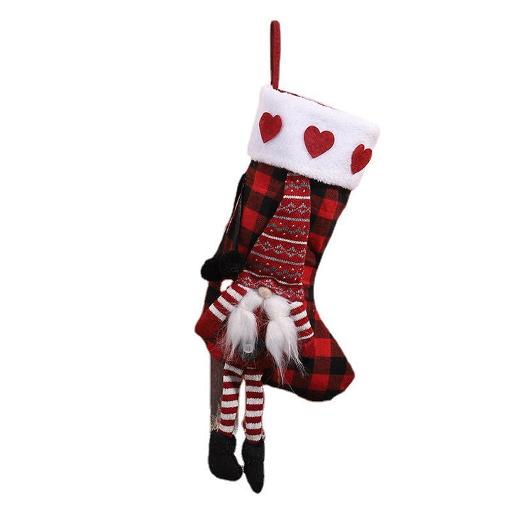 Cute Christmas stocking with gnome motif