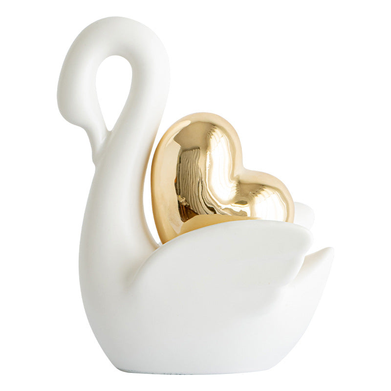 Elegant and romantic swans decorative figure
