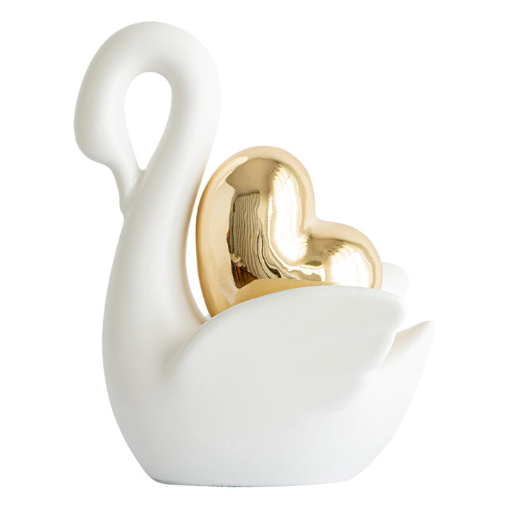Elegant and romantic swans decorative figure