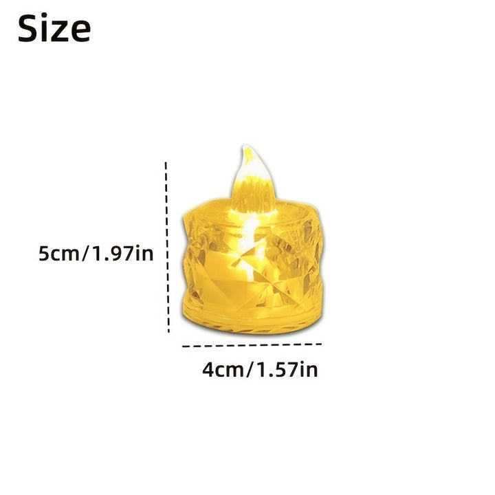 Flameless Crystal Faceted LED Tealight Candle Set