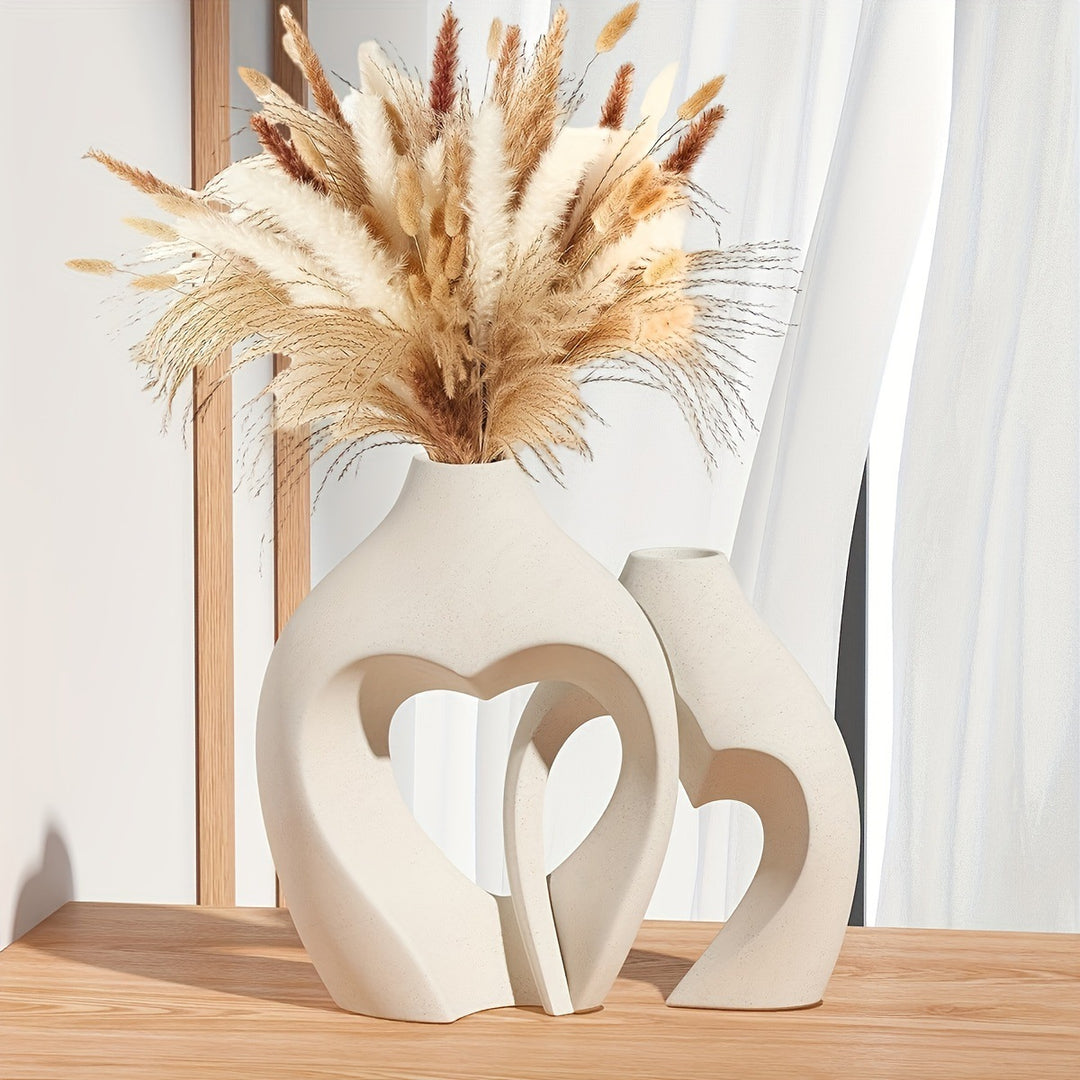 Heart-Shaped Decorative Ceramic Vases