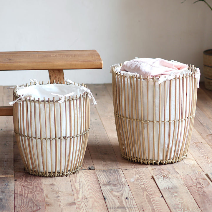 Basket with cotton lining