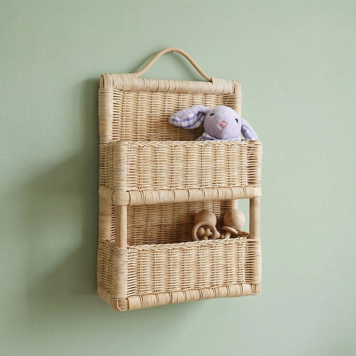 Braided storage basket with handle