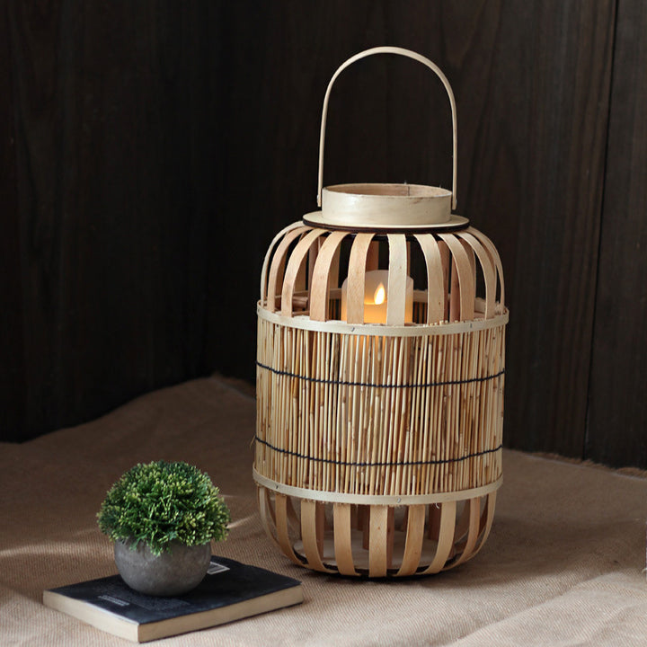Handcrafted lantern made of bamboo and metal