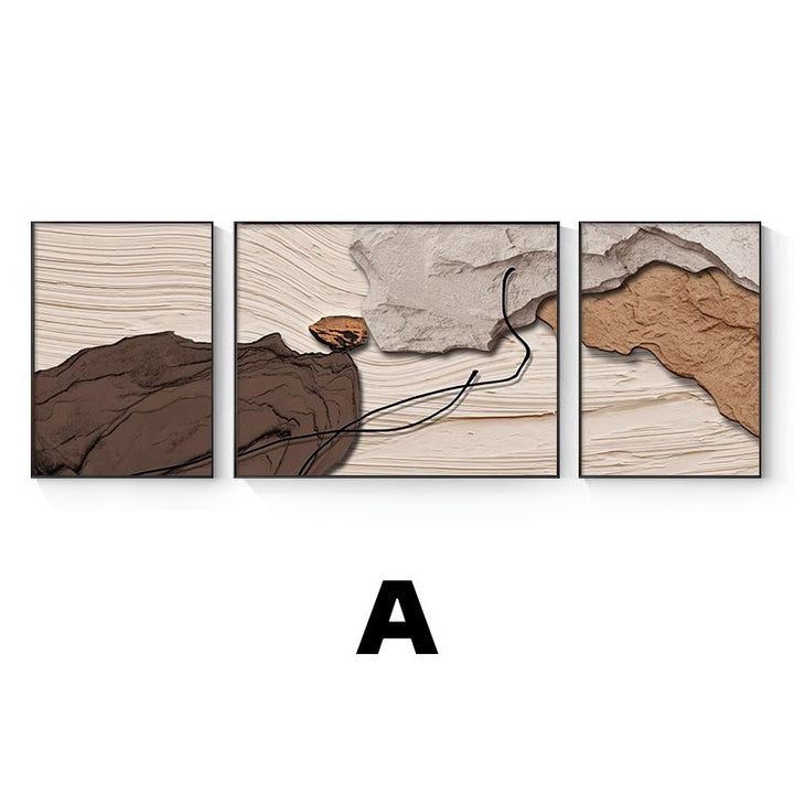 Abstract Textured Triptych Wall Art