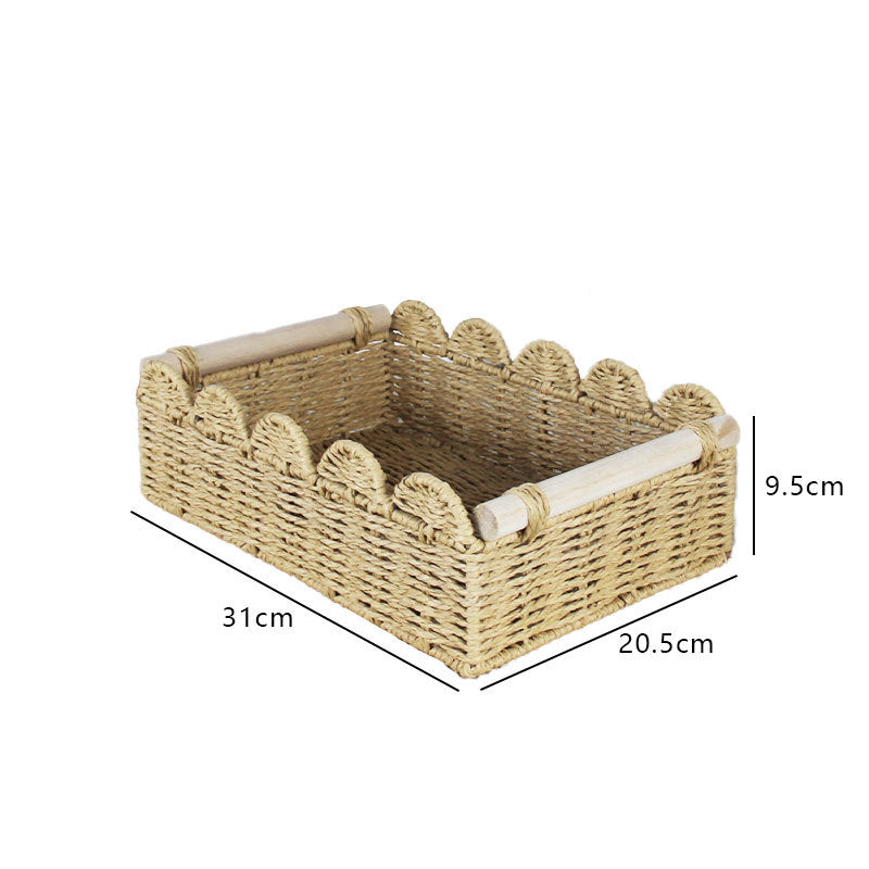 Scalloped Woven Storage Basket